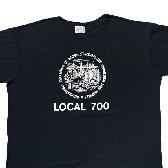 80s 90s vintage Iron Workers Union T-shirt single stitch XXL Local 700. - Picture 2 of 6